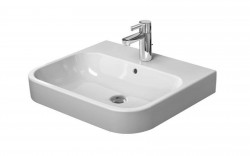DURAVIT - Happy D.2 Umyvadlo 60x51 cm, s přepadem, s otvorem pro baterii, WonderGliss, bílá (23186000001)
