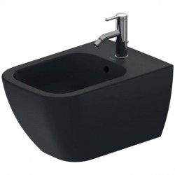 DURAVIT - Happy D.2 Závěsný bidet, 365x540 mm, otvor pro baterii, WonderGliss, anthracite mat (22581513001)