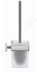 DURAVIT - Karree WC štětka nástěnná s držákem, chrom/mléčné sklo (0099571000)