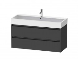 DURAVIT - Ketho.2 Umyvadlová skříňka 55x118x46 cm, 2 zásuvky, grafit mat (K25279049490000)