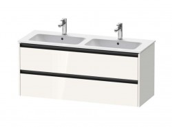 DURAVIT - Ketho.2 Umyvadlová skříňka 55x128x48 cm, 2 zásuvky, lesklá bílá (K25266022220000)