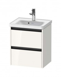 DURAVIT - Ketho.2 Umyvadlová skříňka 55x48x38 cm, 2 zásuvky, lesklá bílá (K25280022220000)