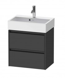 DURAVIT - Ketho.2 Umyvadlová skříňka 55x58x39 cm, 2 zásuvky, grafit mat (K25273049490000)