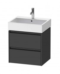 DURAVIT - Ketho.2 Umyvadlová skříňka 55x58x46 cm, 2 zásuvky, grafit mat (K25275049490000)