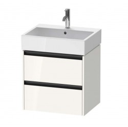 DURAVIT - Ketho.2 Umyvadlová skříňka 55x58x46 cm, 2 zásuvky, lesklá bílá (K25275022220000)