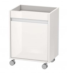 DURAVIT - Ketho Skříňka pojízdná 67x50x36 cm, levá, 1 dvířka, lesklá bílá (KT2530L2222)