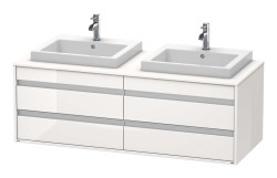 DURAVIT - Ketho Umyvadlová skříňka 50x140x55 cm, 4 zásuvka, lesklá bílá (KT6757B2222)