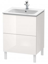 DURAVIT - L-Cube Umyvadlová skříňka 86x62x48 cm, 2 zásuvky, lesklá bílá (LC662502222)