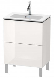 DURAVIT - L-Cube Umyvadlová skříňka Compact, 86x62x39 cm, 2 zásuvky, lesklá bílá (LC667302222)