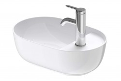 DURAVIT - Luv Umývátko na desku, 42x27 cm, bez přepadu, s otvorem pro baterii, bílá (0381420000)