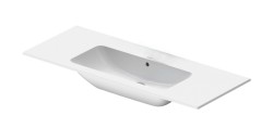 DURAVIT - ME by Starck Umyvadlo 123x49 cm, s přepadem, bez otvoru pro baterii, DuraShield, matná bílá (233612AC60)