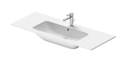 DURAVIT - ME by Starck Umyvadlo 123x49 cm, s přepadem, otvor pro baterii, DuraShield, bílá (233612AA00)