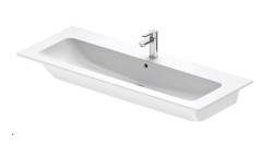 DURAVIT - ME by Starck Umyvadlo 123x49 cm, s přepadem, otvor pro baterii, DuraShield, bílá (236112AA00)