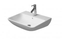 DURAVIT - ME by Starck Umyvadlo 55x44 cm, s přepadem, s otvorem pro baterii, WonderGliss, bílá (23355500001)