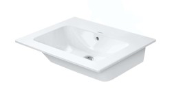 DURAVIT - ME by Starck Umyvadlo 63x49 cm, s přepadem, bez otvoru pro baterii, DuraShield, bílá (233663AA60)