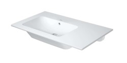 DURAVIT - ME by Starck Umyvadlo 83x49 cm, s přepadem, bez otvoru pro baterii, odkládací plocha vpravo, DuraShield, bílá (234583AA60)