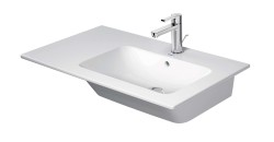DURAVIT - ME by Starck Umyvadlo 83x49 cm, s přepadem, otvor pro baterii, odkládací plocha vlevo, DuraShield, bílá (234683AA00)