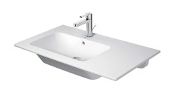 DURAVIT - ME by Starck Umyvadlo 83x49 cm, s přepadem, otvor pro baterii, odkládací plocha vpravo, DuraShield, bílá (234583AA00)