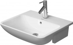 DURAVIT - ME by Starck Umyvadlo polozápustné 55x46 cm, s 1 otvorem pro baterii, alpská bílá (0378550000)