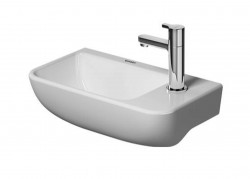 DURAVIT - ME by Starck Umývátko 40x22 cm, bez přepadu, s otvorem pro baterii vpravo, WonderGliss, bílá (07174000001)