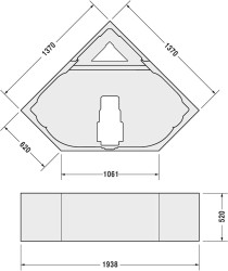 DURAVIT - Podpora pro rohovou vanu D-Code, 1400x1400 mm (790476000000000)