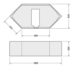 DURAVIT - Podpora pro vanu D-Code, 1900x900 mm (790477000000000)