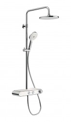 DURAVIT - Sprchy Sprchový set s termostatem, průměr 23 cm, 3 proudy, chrom/bílá (TH4380008005)