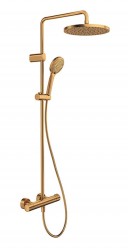 DURAVIT - Sprchy Sprchový set s termostatem, průměr 25 cm, 3 proudy, kartáčovaný bronz (TH4282008004)