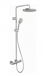 DURAVIT - Sprchy Sprchový set s termostatem, průměr 25 cm, 3 proudy, kartáčovaný nerez (TH4282008070)