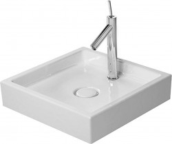 DURAVIT - Starck 1 Umyvadlová mísa 47x47 cm, bez přepadu, 1 otvor pro baterii, bílá (0387470027)