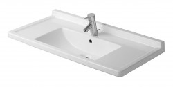 DURAVIT - Starck 3 Umyvadlo 85x49 cm, s přepadem, s otvorem pro baterii, bílá (0304800000)