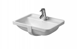 DURAVIT - Starck 3 Umyvadlo vestavné 49x37 cm, s přepadem, s otvorem pro baterii, WonderGliss, bílá (03024900001)