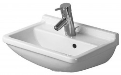 DURAVIT - Starck 3 Umývátko 45x32 cm, s přepadem, s otvorem pro baterii, s WonderGliss, bílá (07504500001)