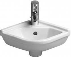 DURAVIT - Starck 3 Umývátko rohové 43x38 cm, s 1 otvorem pro baterii, s WonderGliss, bílá (07524400001)