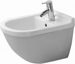 DURAVIT - Starck 3 Závěsný bidet s přepadem, s WonderGliss, bílá (22801500001)