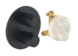 DURAVIT - Termostatická baterie pod omítku, pro 2 spotřebiče, s tělesem, matná černá (TH4200008046)