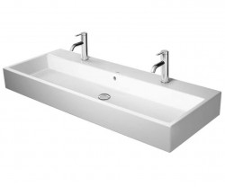 DURAVIT - Vero Air Dvojumyvadlo 120x47 cm, s přepadem, s otvory pro baterii, WonderGliss, bílá (23501200241)