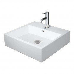 DURAVIT - Vero Air Umyvadlo 50x47 cm, s přepadem, otvor pro baterii, WonderGliss, bílá (23505000001)