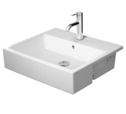 DURAVIT - Vero Air Umyvadlo polozápustné 55x47 cm, s přepadem, otvor pro baterii, WonderGliss, bílá (03825500001)
