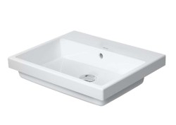 DURAVIT - Vero Air Umyvadlo vestavné 55x46 cm, s přepadem, bez otvoru pro baterii, bílá (0383550060)