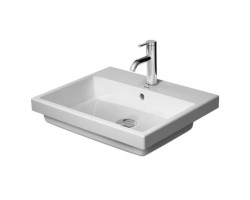 DURAVIT - Vero Air Umyvadlo vestavné 55x46 cm, s přepadem, otvor pro baterii, bílá (0383550000)