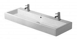 DURAVIT - Vero Dvojumyvadlo 120x47 cm, s přepadem, 2 otvory pro baterie, WonderGliss, bílá (04541200241)