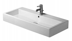 DURAVIT - Vero Umyvadlo 100x47 cm, s přepadem, s otvorem pro baterii, WonderGliss, bílá (04541000001)
