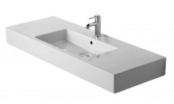 DURAVIT - Vero Umyvadlo 125x49 cm, s 1 otvorem pro baterii, s WonderGliss, alpská bílá (03291200001)