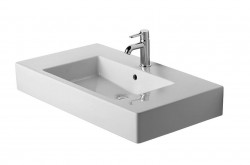 DURAVIT - Vero Umyvadlo 85x49 cm, s přepadem, s otvorem pro baterii, WonderGliss, bílá (03298500001)