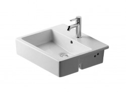 DURAVIT - Vero Umyvadlo zápustné 55x47x17 cm, s 1 otvorem pro baterii, s WonderGliss, bílá (03145500001)