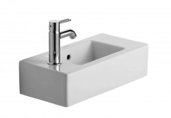 DURAVIT - Vero Umývátko 50x25 cm, s přepadem, s otvorem pro baterii vlevo, s WonderGliss, bílá (07035000091)