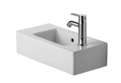 DURAVIT - Vero Umývátko 50x25 cm, s přepadem, s otvorem pro baterii vpravo, bílá (0703500008)