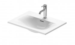 DURAVIT - Viu Umyvadlo na desku, 60x45 cm, zápustné, s přepadem, s otvorem pro baterii, bílá (0385600000)