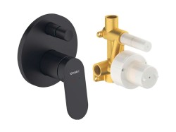 DURAVIT - Wave Baterie pod omítku, pro 2 spotřebiče, s tělesem, matná černá (WA4210008046)